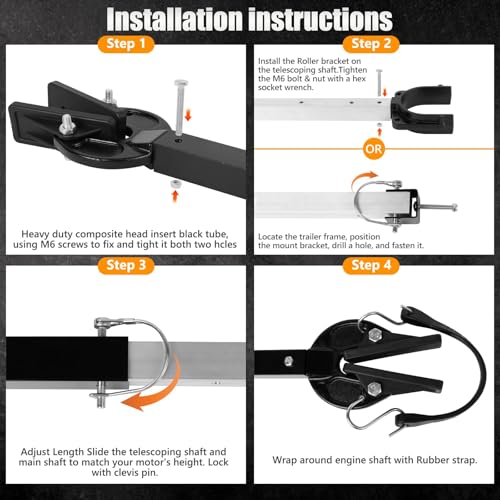 Pextian Boat Transom Saver 23 to 35 Inches Adjustable Boat Motor Support with HeavyDuty Composite Head for Holds Engine Roller and Trailer Mounts - Image 3
