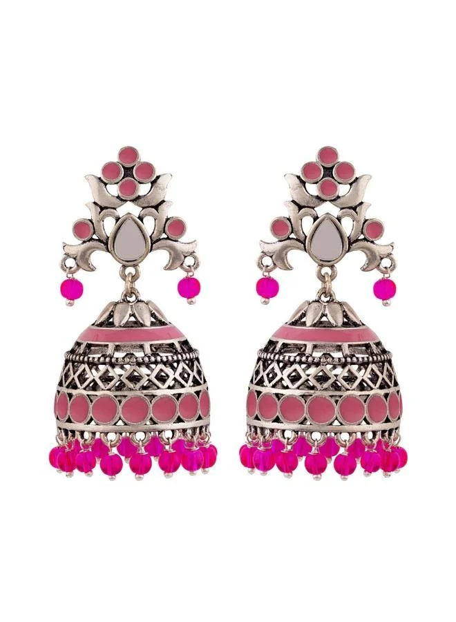 فويلا اقراط فويلا جومكي للنساء (فضي)