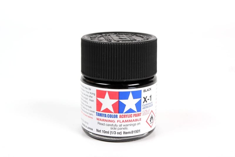 Tamiya Models X-1 Mini Acrylic Paint, Black - Image 3