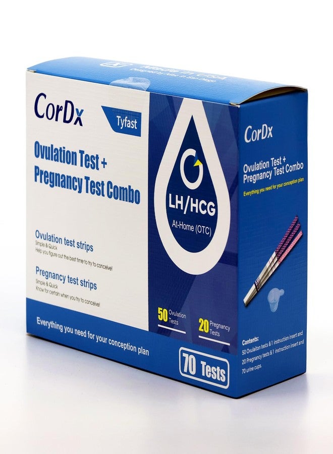 CorDx Ovulation + Early Detection Pregnancy Test Combo, Fertility and hCG Level Tracker Strips for Family Planning, Easy At Home Urine Testing, Clear and Fast Result with Over 99% Accuracy, 70 Tests - Image 1
