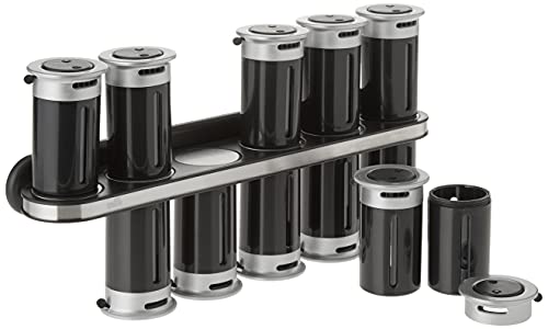 Zevro Zero Gravity Wall-Mount Magnetic Spice Rack, Black/Silver - Set of 12 - Image 2