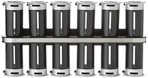 Zevro Zero Gravity Wall-Mount Magnetic Spice Rack, Black/Silver - Set of 12 - Image 3