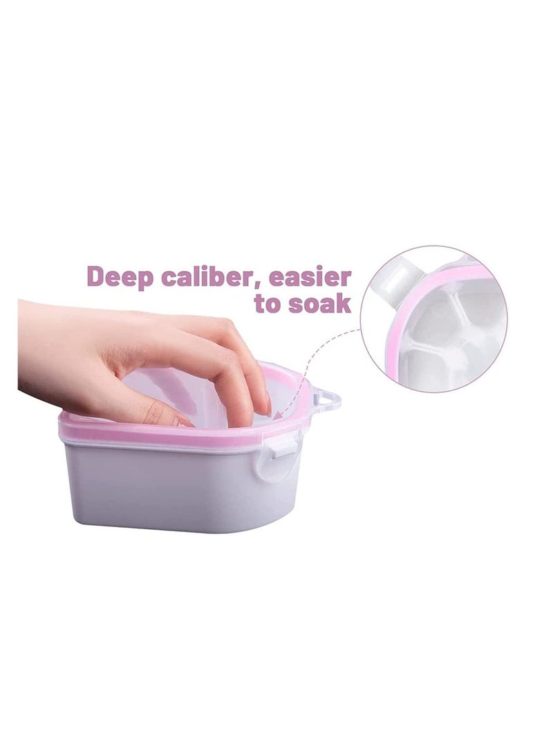 Excefore Nail Tool Set 2 Pieces Soaking Bowls Polish Remover Soak Files with Triangle Cuticle Peeler and Stainless Steel Pusher Art - Image 2