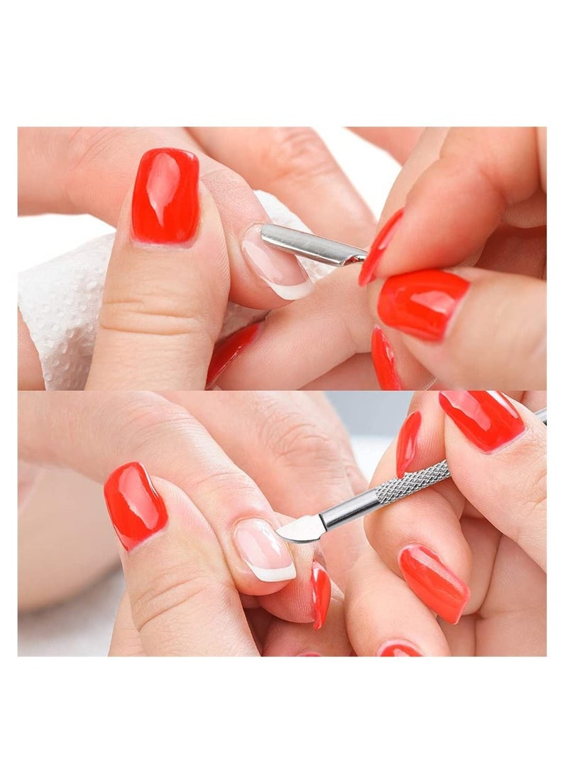 Excefore Nail Tool Set 2 Pieces Soaking Bowls Polish Remover Soak Files with Triangle Cuticle Peeler and Stainless Steel Pusher Art - Image 4