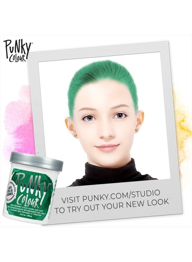 Punky Alpine Green Semi Permanent Conditioning Hair Color, Non-Damaging Hair Dye, Vegan, PPD and Paraben Free, Transforms to Vibrant Hair Color, Easy To Use and Apply Hair Tint, lasts up to 35 washes, - Image 4
