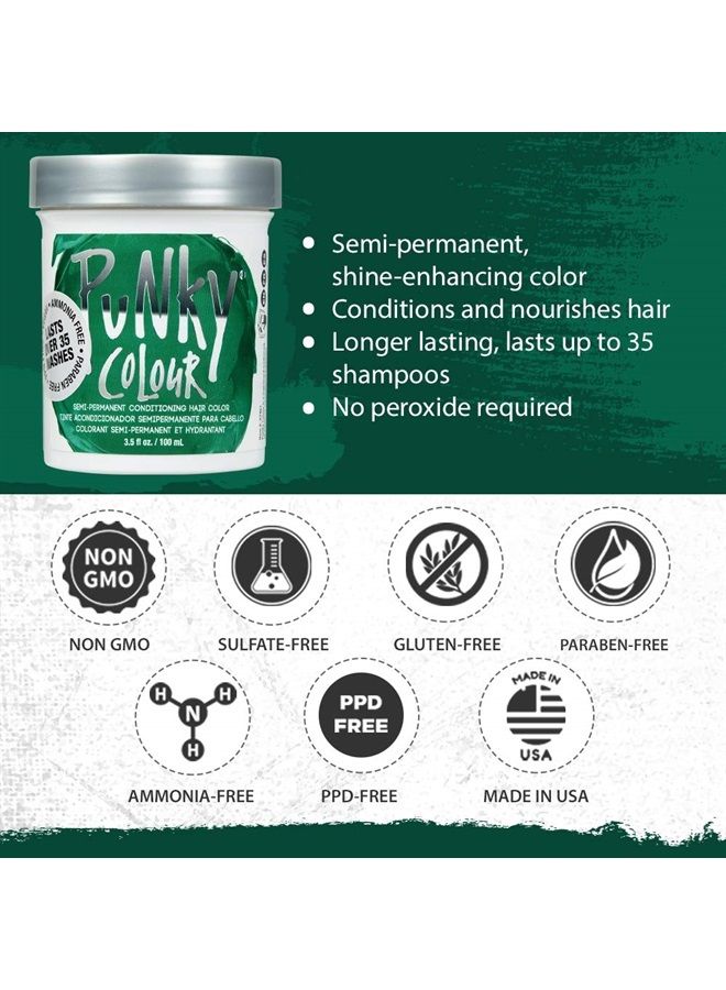 Punky Alpine Green Semi Permanent Conditioning Hair Color, Non-Damaging Hair Dye, Vegan, PPD and Paraben Free, Transforms to Vibrant Hair Color, Easy To Use and Apply Hair Tint, lasts up to 35 washes, - Image 3