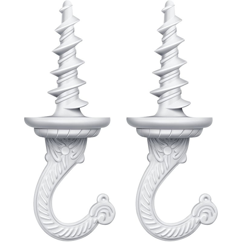 Ripeng 2 Pieces Swag Ceiling Hooks Wall Hook Heavy Duty Swag Hook Indoor Outdoor for Hanging Plants Chandelier White