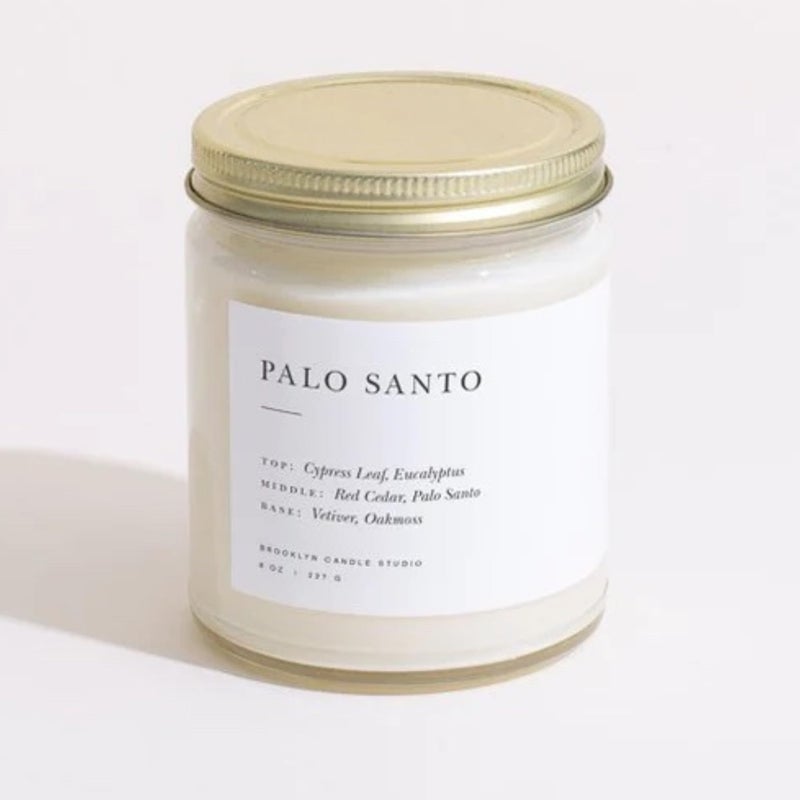 Brooklyn Candle Studio Palo Santo Jar Candle - Cedar and Eucalyptus Luxury Scented Candle, Vegan Soy Wax, Hand Poured in The USA, 50 Hour Slow Burn Time - 7.5 oz - Image 1
