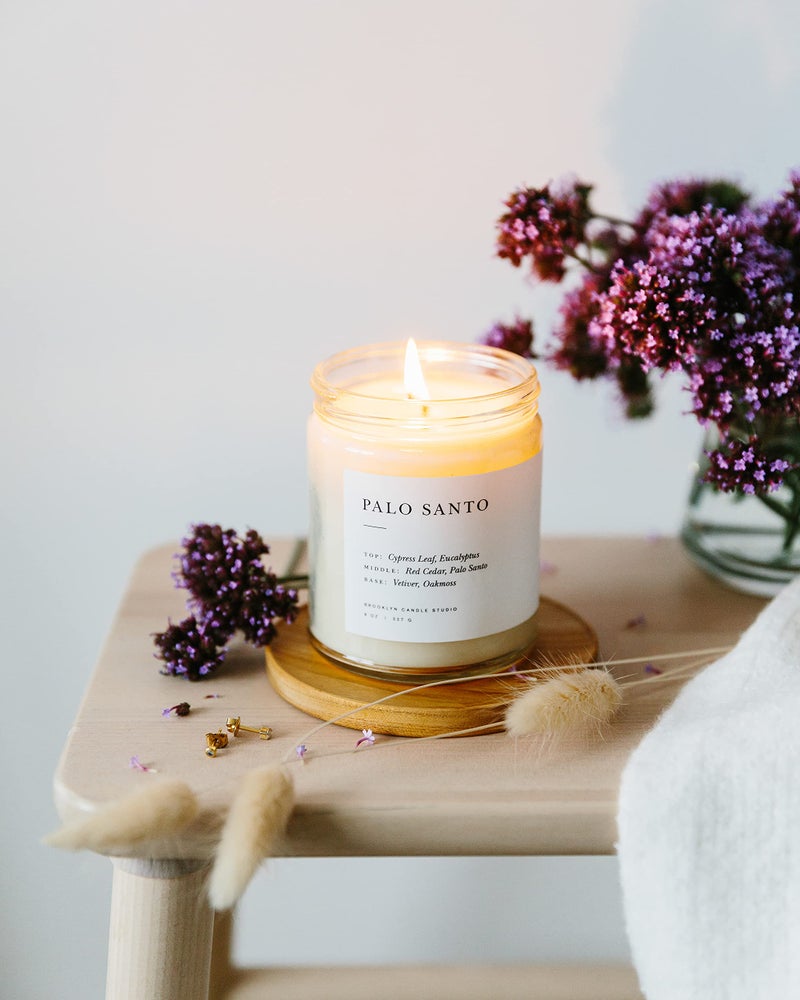 Brooklyn Candle Studio Palo Santo Jar Candle - Cedar and Eucalyptus Luxury Scented Candle, Vegan Soy Wax, Hand Poured in The USA, 50 Hour Slow Burn Time - 7.5 oz - Image 4