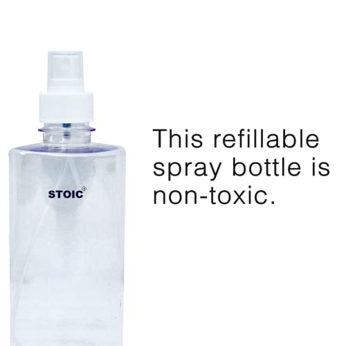 STOIC 500ml Refillable Spray Bottle With Dust Cap For Fine Mist Perfume Atomizer Sanitizer Travel Beauty Makeup Empty Mini Transparent Spray Bottle (Pack of 2) - Image 4
