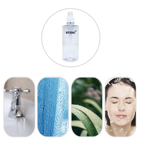 STOIC 500ml Refillable Spray Bottle With Dust Cap For Fine Mist Perfume Atomizer Sanitizer Travel Beauty Makeup Empty Mini Transparent Spray Bottle (Pack of 2) - Image 5