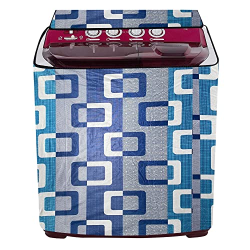 Konvio Kitchen Top Load Semi Automatic Washing Machine Dust Proof Free Size Cover (Blue Verticular Design,Suitable For 6 Kg, 6.5 kg, 7 kg, 7.5 kg). - Image 1