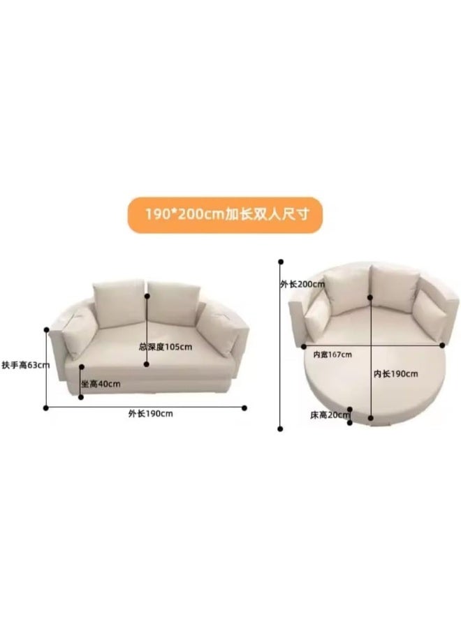 Foldable Velvet Sofa Bed - Image 2