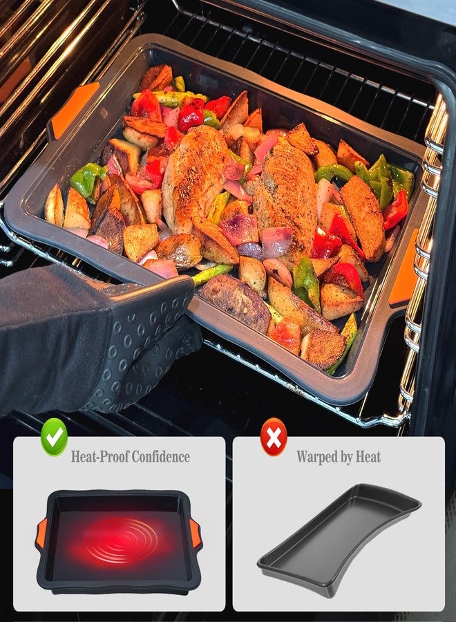 وي بيك صينية كيك سيليكون ربع صينية من ويبيك، مقاس 9×13 بوصة، صواني خبز غير لاصقة، صينية جيلي رول، طقم من قطعتين - Image 5