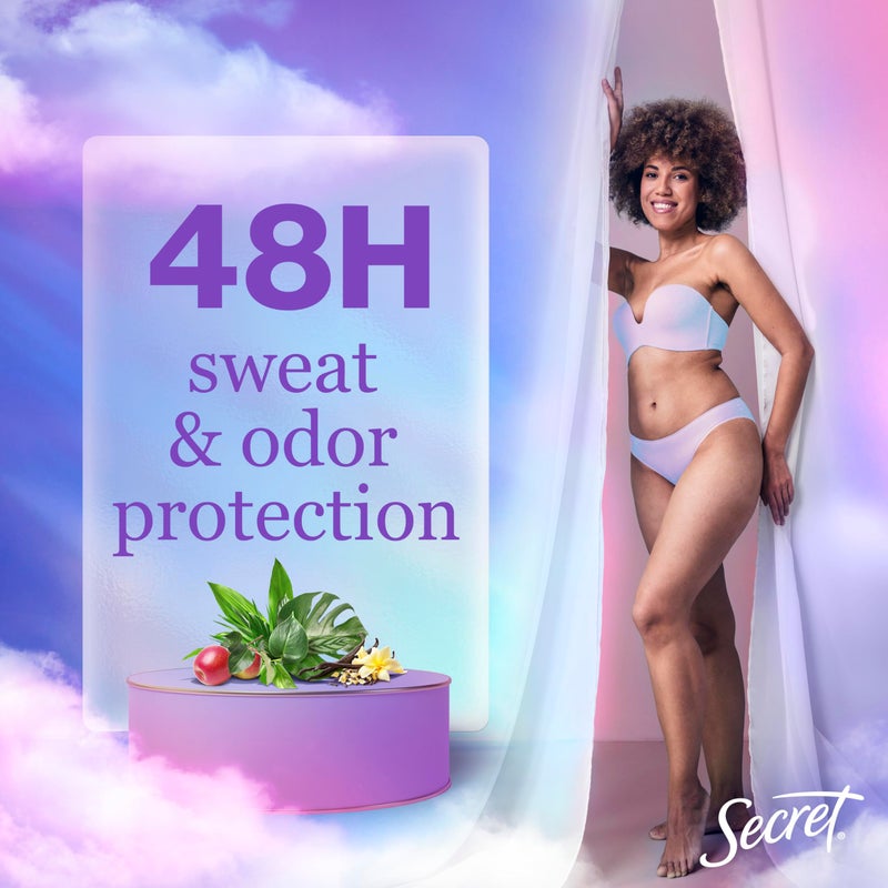 Secret مزيل العرق بخاخ سري للنساء، حماية من العرق والرائحة لمدة 48 ساعة، خفيف على البشرة، برائحة الفانيليا وزيت الأركان، 4.1 أونصة (عبوة من 3)  - Image 3