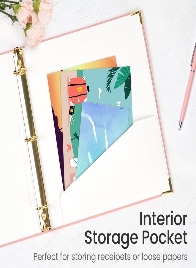 Sooez 3 Ring Binder with Metal Corners, Cute 1 Inch Binders Fits 175 Sheets of Paperwork, Three Ring Recipe Binder with Pocket for Women School Home Office Supplies, Letter Size 8.5" x 11", Purple - Image 5