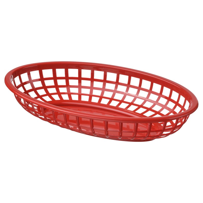 Baitique Oval Serving Basket, Bright Red, 24x15.5 cm - Image 1