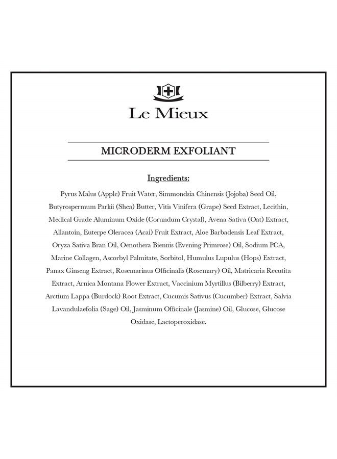 Le Mieux Microderm Exfoliant - Radiance Boosting Microdermabrasion Scrub for Face & Neck, Exfoliating Facial Polish for Congested Pore & Uneven Skin Tone, No Parabens or Sulfates (1.75 oz / 52 ml)