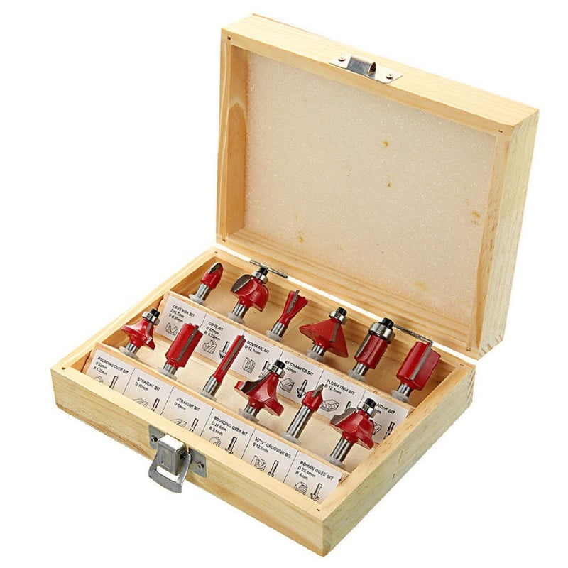 MAHA SUPEREB 635MM 12pcs Router Bit Milling Cutter Woodworking Tool for Electric Hand Trimmer ROUTERBIT 635MM - Image 1