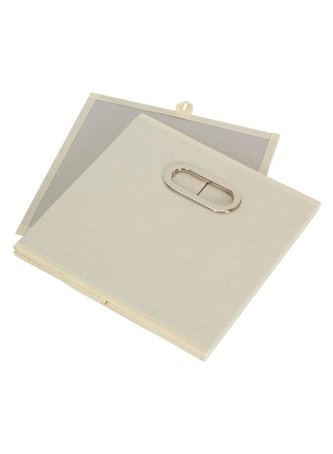 هاوس هولد إسينشالز صناديق تخزين قماشية قابلة للطي من هاوسهولد إسينشالز ٨٢-١ | مجموعة من ٦ مكعبات بمقابض | لون طبيعي - Image 5