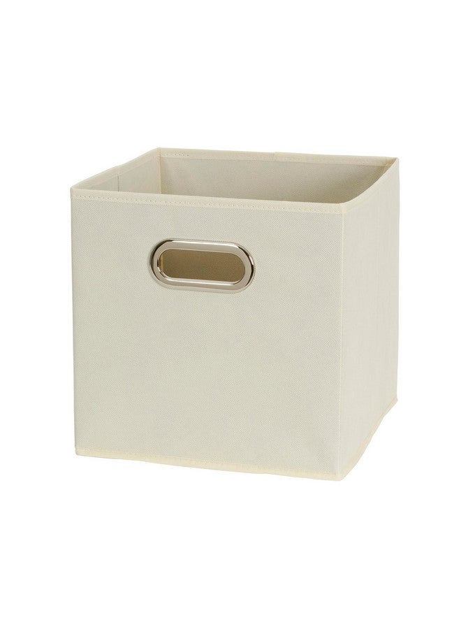 هاوس هولد إسينشالز صناديق تخزين قماشية قابلة للطي من هاوسهولد إسينشالز ٨٢-١ | مجموعة من ٦ مكعبات بمقابض | لون طبيعي - Image 4