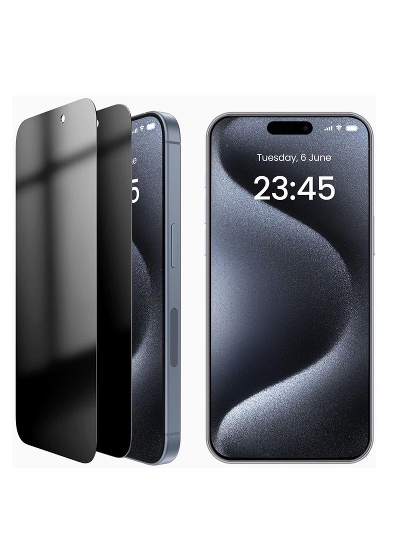 DUSALA IPhone 15 Pro Privacy Screen Protector Easy Installation with Alignment Frame Anti-Drop and Anti-scratch Case Friendly 28°Anti-Spy Anti-Fingerprint, iPhone 15 Pro Anti-Spy Protector