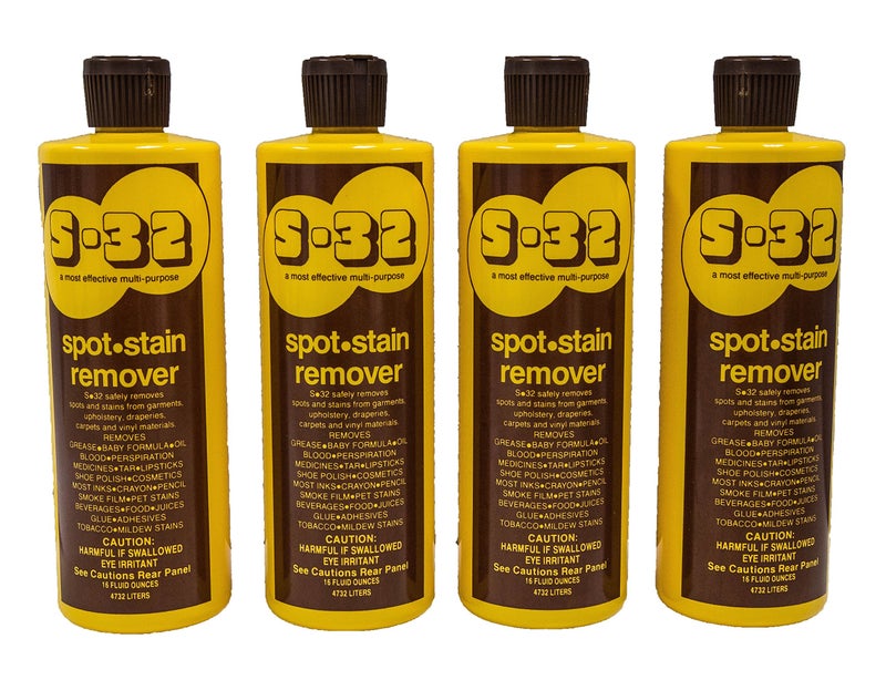 S-32 Spot Stain Remover, Safely Removes Stubborn Spots and Stains, Commercial Use, Household Needs, 15.2 Ounces, 4 Pack - Image 1