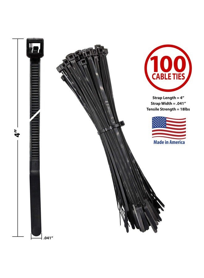 Bar-Lok Cable Ties, Cable Straps by Avery Dennison – American Made, Weather UV Resistant, Black Nylon Cable, Pipe Wire Ties (100, 4'') - Image 2