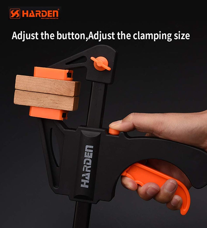 Harden 12" Quick Ratchet Bar Clamp, Heavy Duty Wood Working F Clamp, Nylon-Fiberglass mixture body - Strong Clamping - 600332 - Image 4