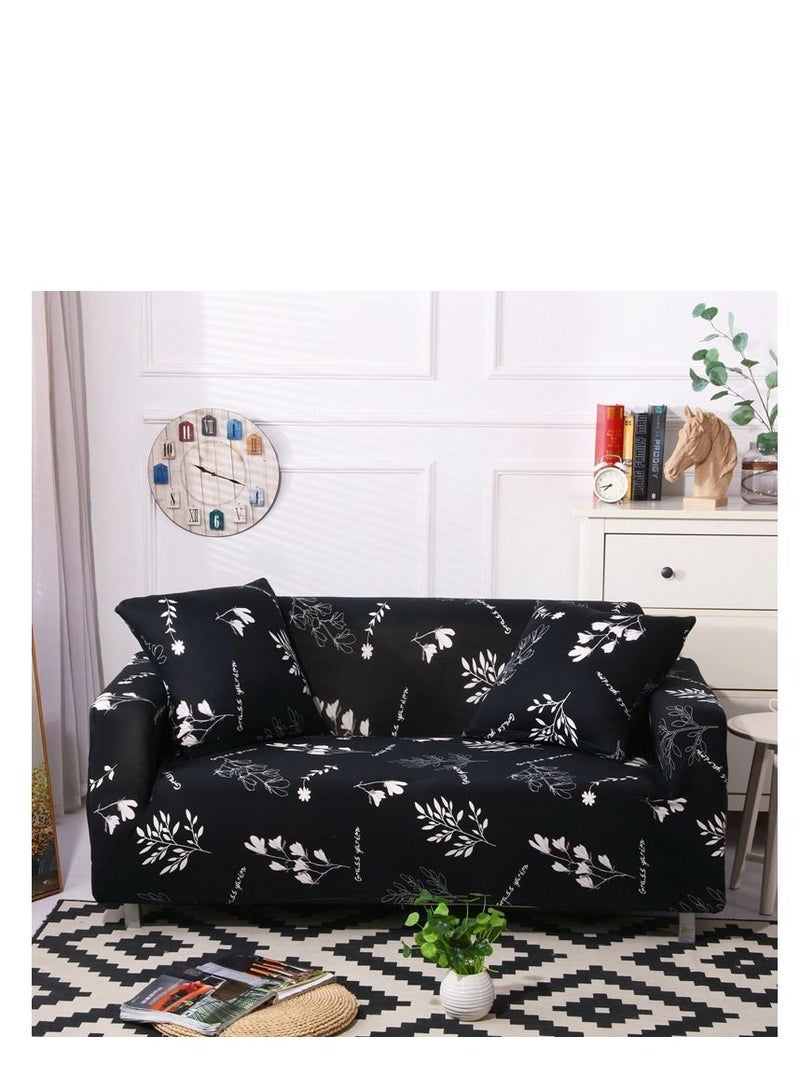 Y&D 4-Seater Exquisitely Floarl Designed Wrinkle-free Anti-slip 360-degree Full Coverage Sofa Slipcover  Length Stretch From 235 To300cm - Image 1