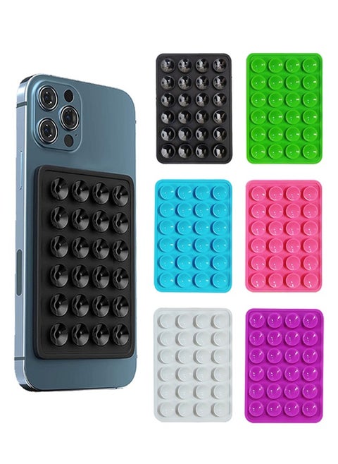 6PCS Silicone Suction Cup Phone Holder, Strong Suction Phone Mount, Perfect for Mirrors, Tiles, Glass, and Smooth Surfaces – Hands-Free for Video Calls, Makeup, Selfies, and Learning