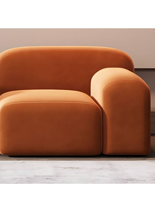 Ripple FURNITURE UAE Homes Contemporary Round-Arm Wool Sofa, Vibrant Orange, Living Room Furniture  - Image 1
