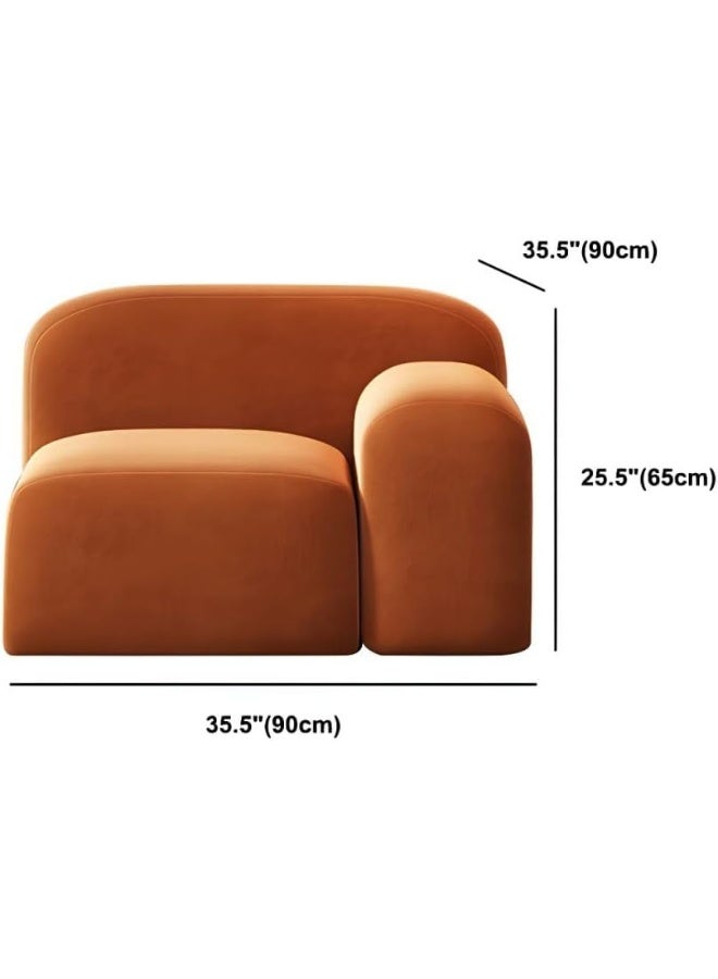 Ripple FURNITURE UAE Homes Contemporary Round-Arm Wool Sofa, Vibrant Orange, Living Room Furniture  - Image 3