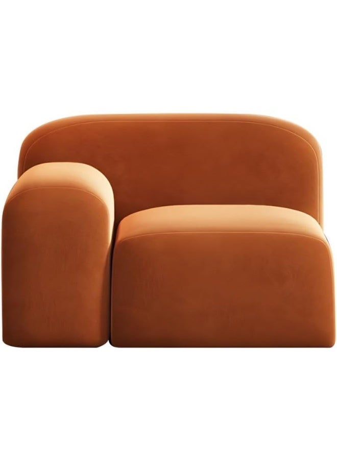 Ripple FURNITURE UAE Homes Contemporary Round-Arm Wool Sofa, Vibrant Orange, Living Room Furniture  - Image 4
