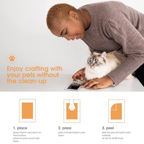 Pearhead Paw Print Clean Touch Ink Pad Kit for Dogs and Cats, Pet Owner Keepsake, DIY Inkless Paw and Nose Print Impression Set, Small/Medium - Image 3