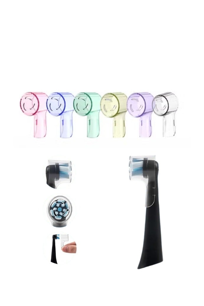 6 Pcs Toothbrush Head Holder Covers, Acrylic Dustproof Toothbrush Protective Case, Toothbrush Head Protector Shell for Travel Home Office Camping School (Colorful) - Image 1