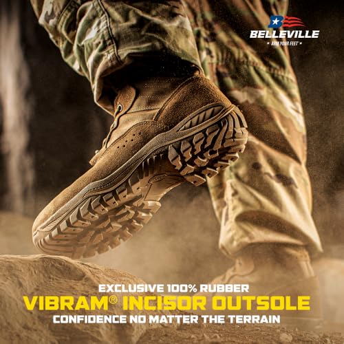 Belleville Flyweight C320 8” Combat Boots for Men - Ultra-Lightweight Army/Air Force OCP ACU Coyote Brown Leather with Traction Outsole; Berry Compliant - 11 W - Image 3