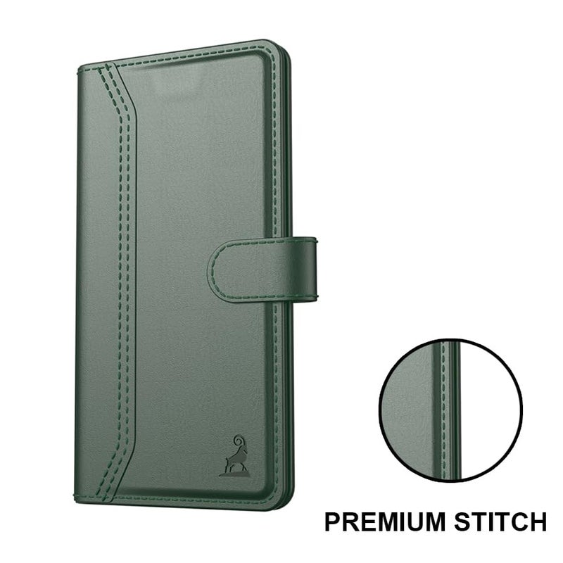 AIBEX ® Compatible for Motorola Edge 60 5G / Motorola Edge 60 Fusion 5G Flip Cover Leather Finish | Inside TPU with Card Pockets | Wallet Stand | Complete Protection Flip Case -Green - Image 5