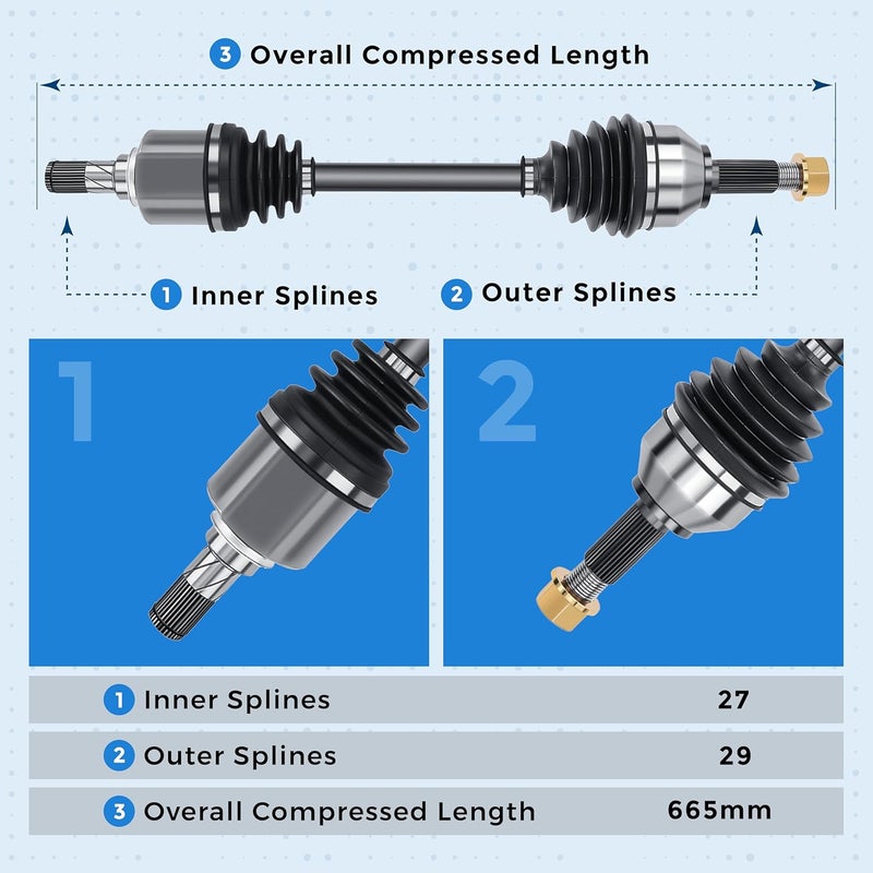 Bode-man Front Left CV Axle Shaft Assembly for Sentra, Rogue, Altima (2007-2015) - Image 5