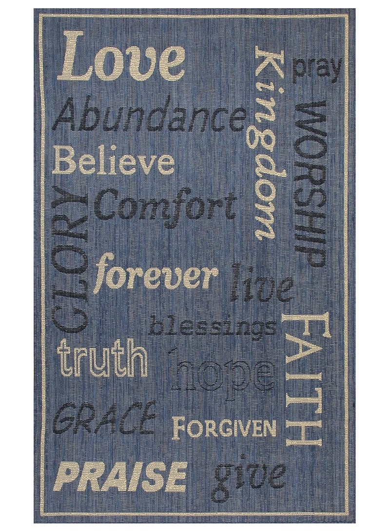 MSRUGS Blue Indoor/Outdoor Area Rugs Carpets – 4x6 Ft Flatweave Contemporary Rug for Patio, Pool, Picnic, Camp & Home Décor  - Image 2