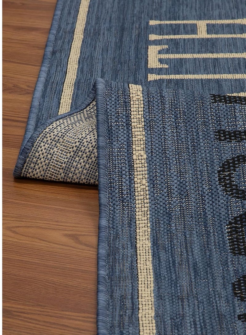 MSRUGS Blue Indoor/Outdoor Area Rugs Carpets – 4x6 Ft Flatweave Contemporary Rug for Patio, Pool, Picnic, Camp & Home Décor  - Image 4
