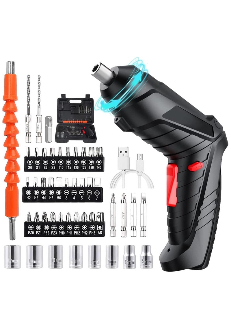 Generic - Cordless Drill Set, Rechargeable Power Screwdriver Set, With LED Lights, Suitcase, 47PCS Drill/Screwdriver Accessories, Suitable For Home and Office Manual Tools - Image 1