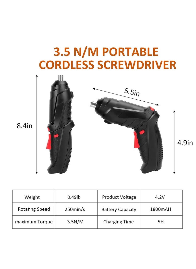 Generic - Cordless Drill Set, Rechargeable Power Screwdriver Set, With LED Lights, Suitcase, 47PCS Drill/Screwdriver Accessories, Suitable For Home and Office Manual Tools - Image 1