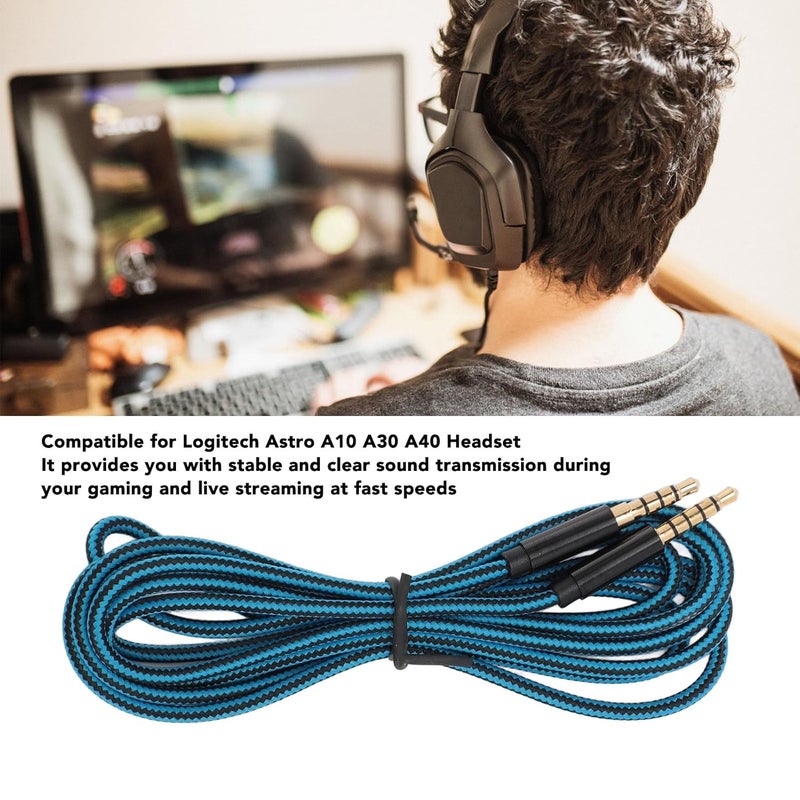 Ashata 3.5mm 5 Pole Plug to 4 Pole Plug Cable, Compatible A10 A30 A40 Headset, 2m Gold Plated Gaming Headset Cable with Oxygen Copper Wire, Car Stereo, Smartphone - Image 3