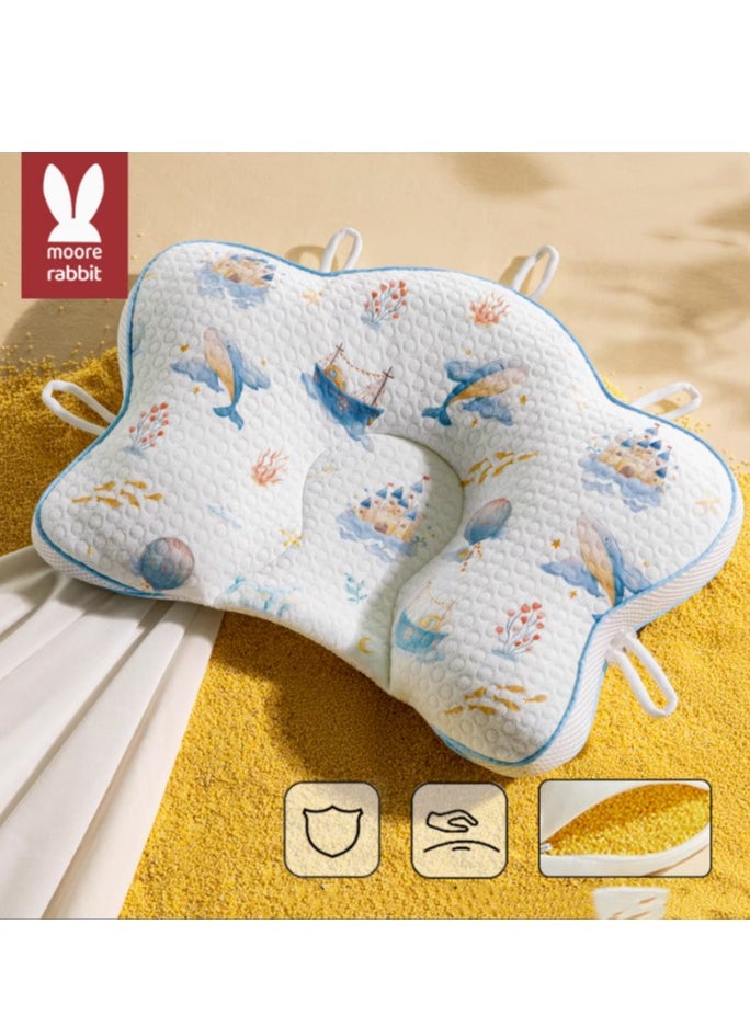 Moore Rabbit 7A Antibacterial Maternal and Child Grade Shaped Pillow Round Head Shaped Pillow for Babies and Infants  - Image 1