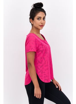 Women Regular Fit Short Sleeve Running T-Shirt, Pink - pzsku/ZC02850E496397E4C2984Z/45/_/1737641823/30f42831-12cb-4111-9d76-9e51678d892f