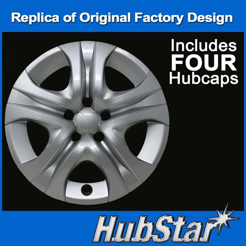 HubStar Hubcap Replacement for Toyota Rav4 2013-2018, 17-inch Wheel Cover, Silver, Set of 4 - Image 2
