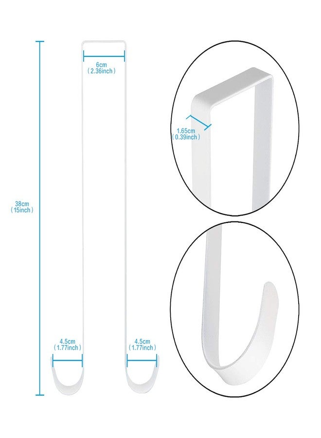 Nxtop Over The Door Metal Double Sided Wreath Hanger - 1 Sided Wreath Hanger for Clothing, Towels, Wreaths, Bags Organization, Parties or Holiday Decoration - Premium Sturdy Metal 15" L (1Pcs, White) - Image 3