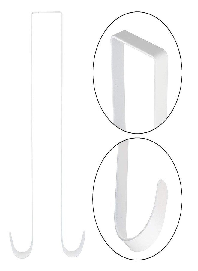 Nxtop Over The Door Metal Double Sided Wreath Hanger - 1 Sided Wreath Hanger for Clothing, Towels, Wreaths, Bags Organization, Parties or Holiday Decoration - Premium Sturdy Metal 15" L (1Pcs, White) - Image 2