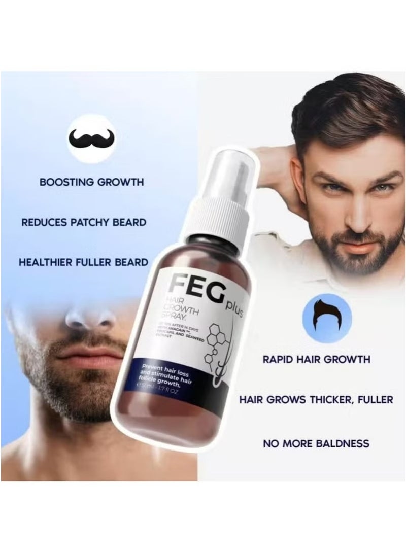 FEG Plus Thicker Hair Growth Spray – Fast-Acting Formula for Fuller Hair – 50 ml - Image 4
